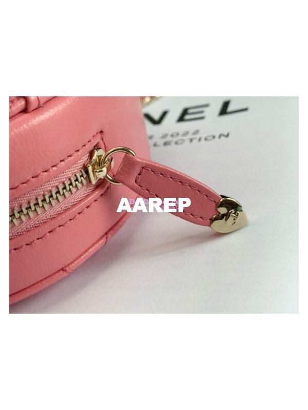 Replica Chanel Heart Clutch With Chain AP2784 Lambskin Coral Pink 8