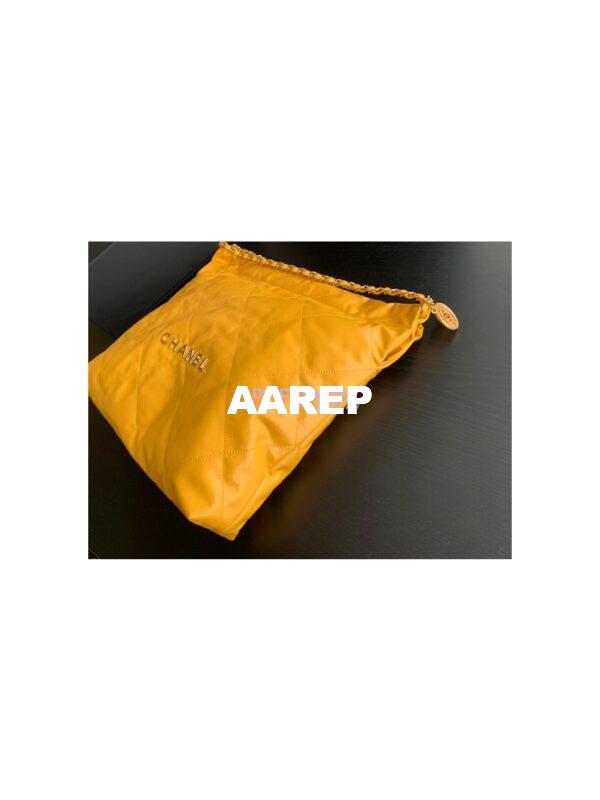 Replica Chanel 22 Handbag Shiny Calfskin AS3260 AS3261 Yellow 6