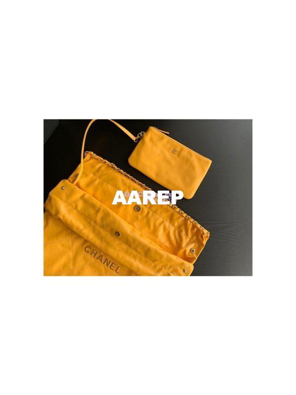 Replica Chanel 22 Handbag Shiny Calfskin AS3260 AS3261 Yellow 8