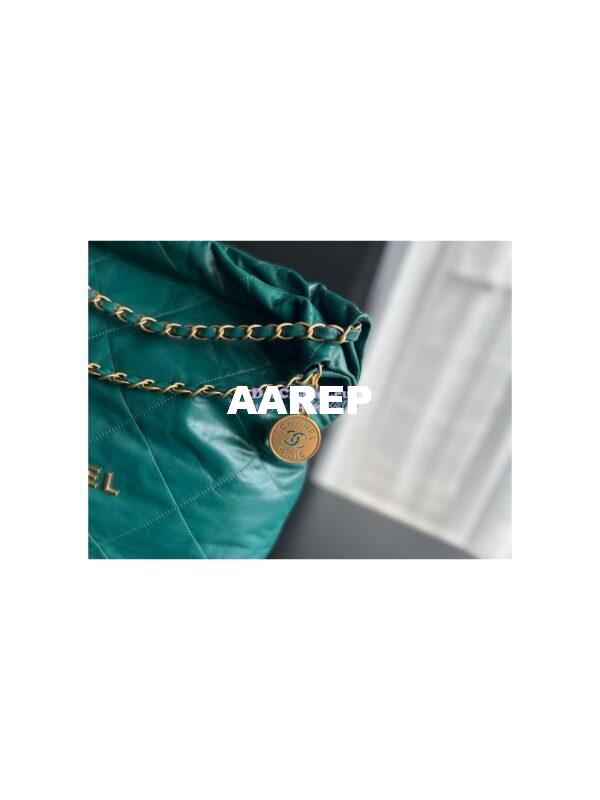 Replica Chanel 22 Handbag Shiny Calfskin AS3260 AS3261 Green 4