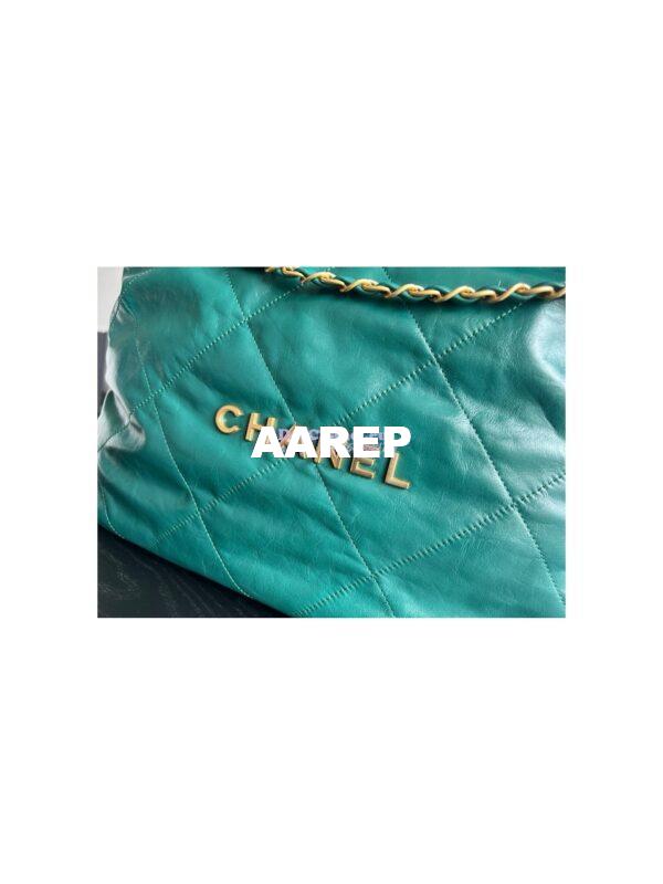 Replica Chanel 22 Handbag Shiny Calfskin AS3260 AS3261 Green 5