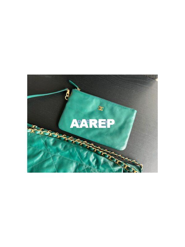 Replica Chanel 22 Handbag Shiny Calfskin AS3260 AS3261 Green 7
