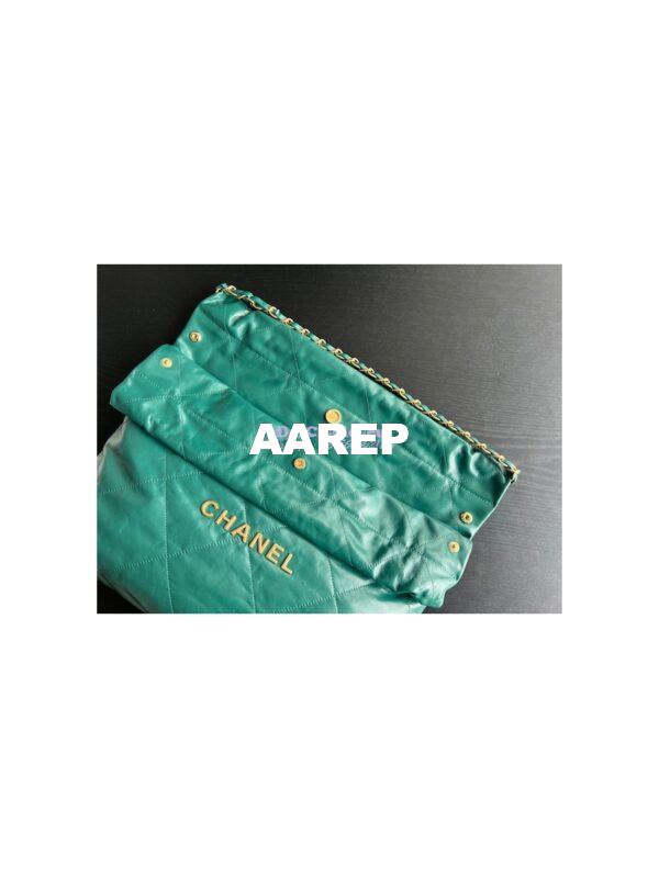 Replica Chanel 22 Handbag Shiny Calfskin AS3260 AS3261 Green 8