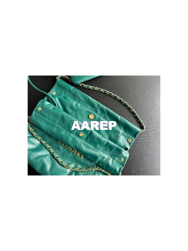 Replica Chanel 22 Handbag Shiny Calfskin AS3260 AS3261 Green 16