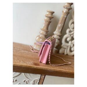 Replica Chanel 22SS SLG Wallet On Chain in Lambskin A80982 Pink 2