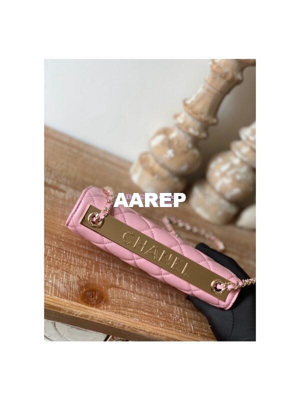 Replica Chanel 22SS SLG Wallet On Chain in Lambskin A80982 Pink 6