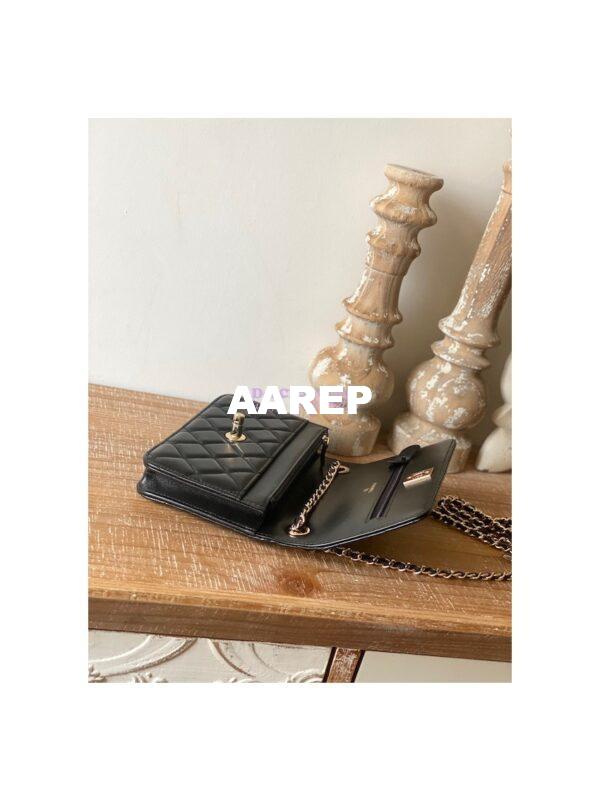 Replica Chanel 22SS SLG Wallet On Chain in Lambskin A80982 Black 6