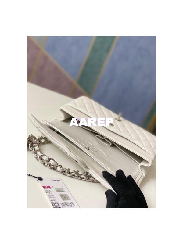 Replica Chanel Medium Classic Double Flap Bag in Iridescent Lambskin Light Beige 20