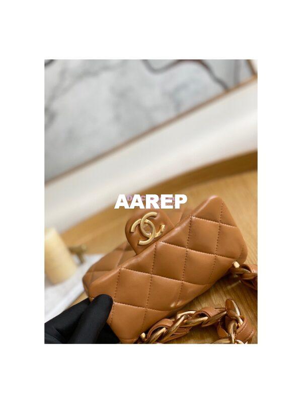 Replica Chanel Mini/ Small Flap Lambskin Bag AS3213 AS3214 Caramel 5