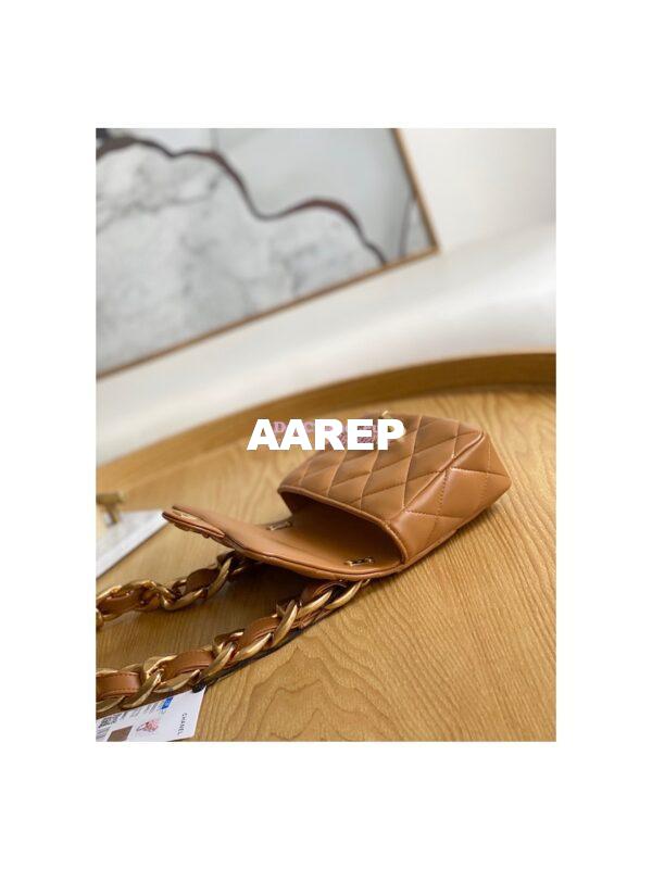 Replica Chanel Mini/ Small Flap Lambskin Bag AS3213 AS3214 Caramel 8