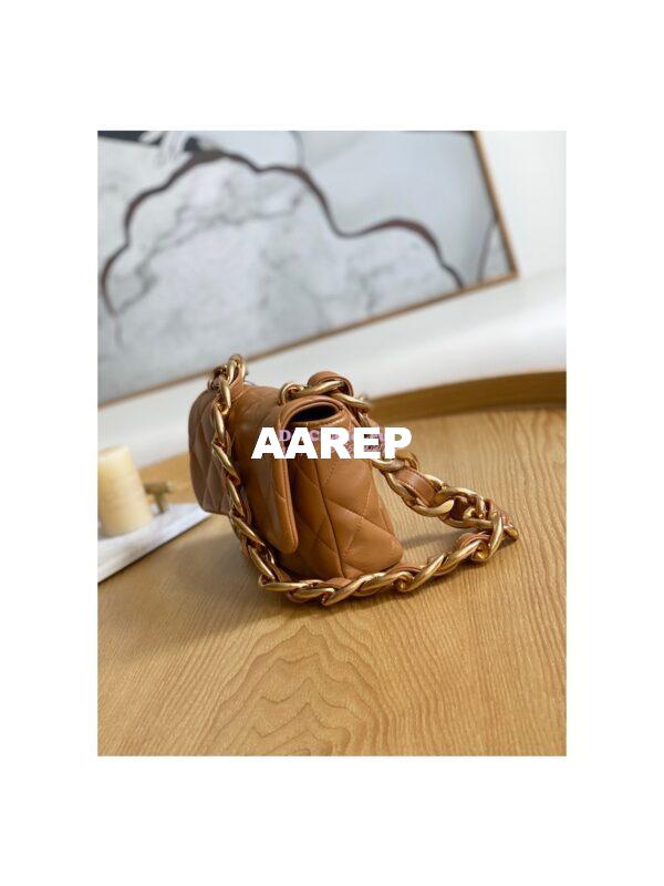 Replica Chanel Mini/ Small Flap Lambskin Bag AS3213 AS3214 Caramel 13