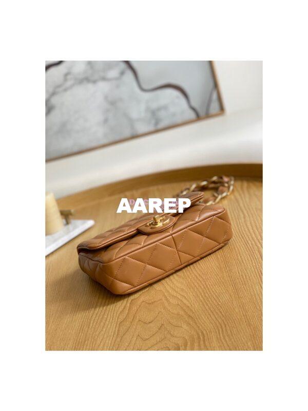 Replica Chanel Mini/ Small Flap Lambskin Bag AS3213 AS3214 Caramel 18