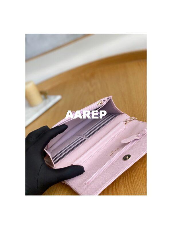 Replica Chanel Caviar Quilted Crystal CC Wallet On Chain WOC AP81201 Light Pink 10