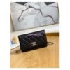 Replica Chanel Medium Classic Double Flap Bag Quilted Caviar Light Gold Hardware Black 2