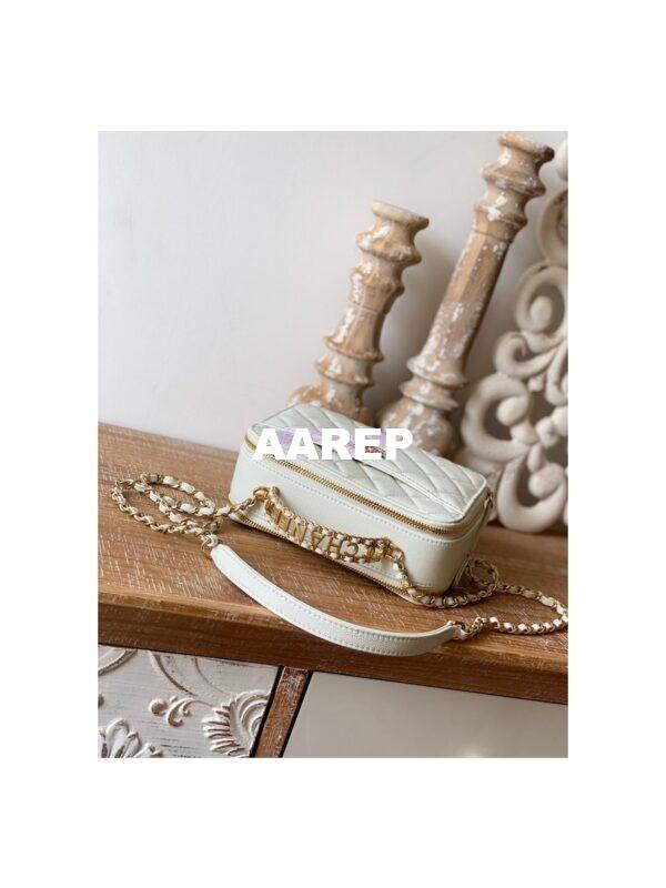 Replica Chanel 22SS Vanity Case Grained Calfskin AS3222 White 3
