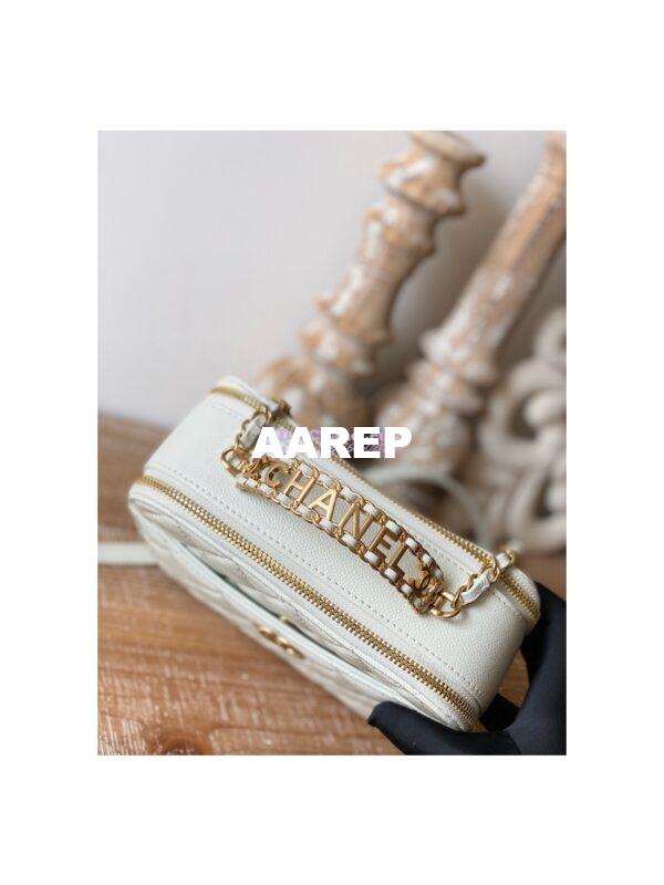 Replica Chanel 22SS Vanity Case Grained Calfskin AS3222 White 4