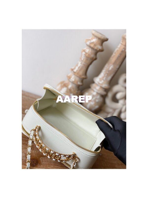 Replica Chanel 22SS Vanity Case Grained Calfskin AS3222 White 6