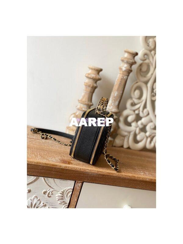 Replica Chanel 22SS Vanity Case Grained Calfskin AS3222 Black 2