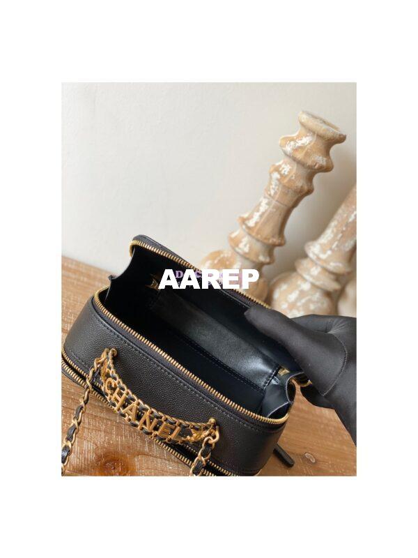 Replica Chanel 22SS Vanity Case Grained Calfskin AS3222 Black 6