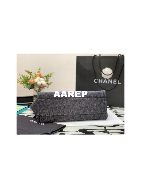 Replica Chanel Large Tote 2 in 1 Denim & Woolen Deauville Bag A66941 Denim Dark Blue 7