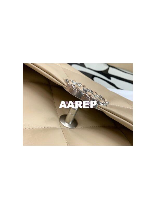 Replica Chanel 19 Large Flap Bag AS1161 Lambskin Beige Silver 5