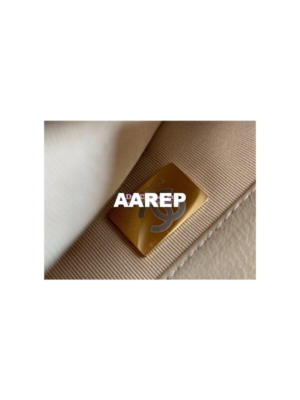 Replica Chanel 19 Large Flap Bag AS1161 Lambskin Beige Silver 9