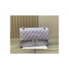 Replica Chanel Medium Classic Double Flap Bag Quilted Lambskin Light Gold Hardware Light Blue