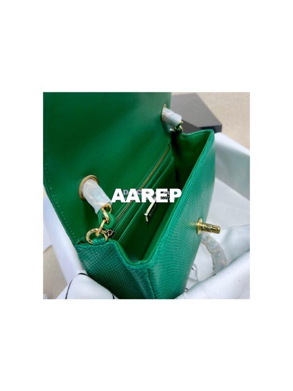 Replica Chanel Lizard Leather Small 20cm Classic Flap Bag Green 7