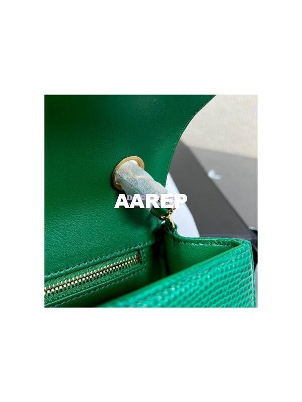 Replica Chanel Lizard Leather Small 20cm Classic Flap Bag Green 8