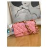 Replica Chanel Enamel Handle Clutch with Chain in Lambsskin AP2758 Light Pink