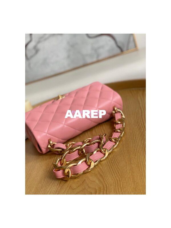 Replica Chanel Large Flap Lammbskin Bag AS3215 Coral Pink 4