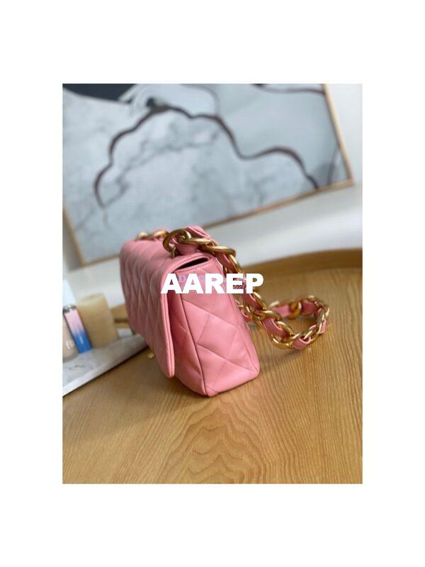 Replica Chanel Large Flap Lammbskin Bag AS3215 Coral Pink 5