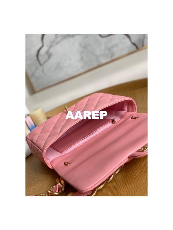 Replica Chanel Large Flap Lammbskin Bag AS3215 Coral Pink 10