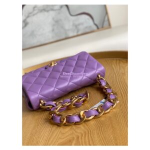 Replica Chanel Large Flap Lammbskin Bag AS3215 Purple 2