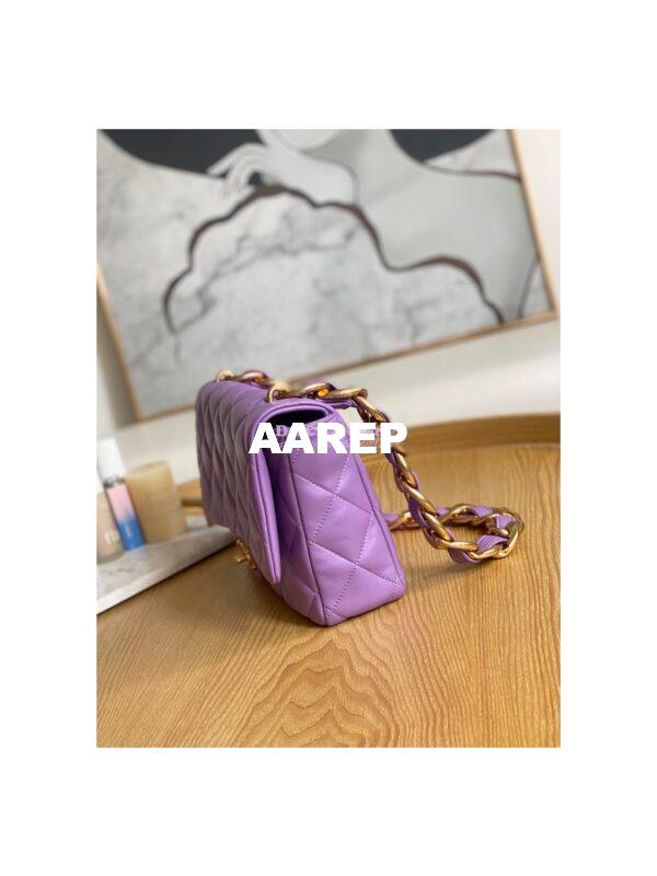 Replica Chanel Large Flap Lammbskin Bag AS3215 Purple 5