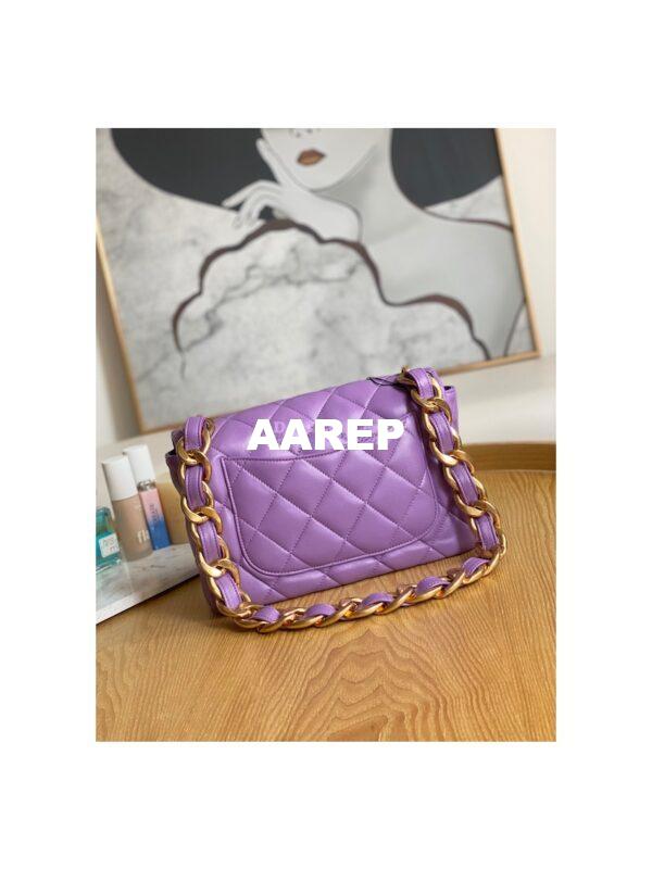 Replica Chanel Large Flap Lammbskin Bag AS3215 Purple 6