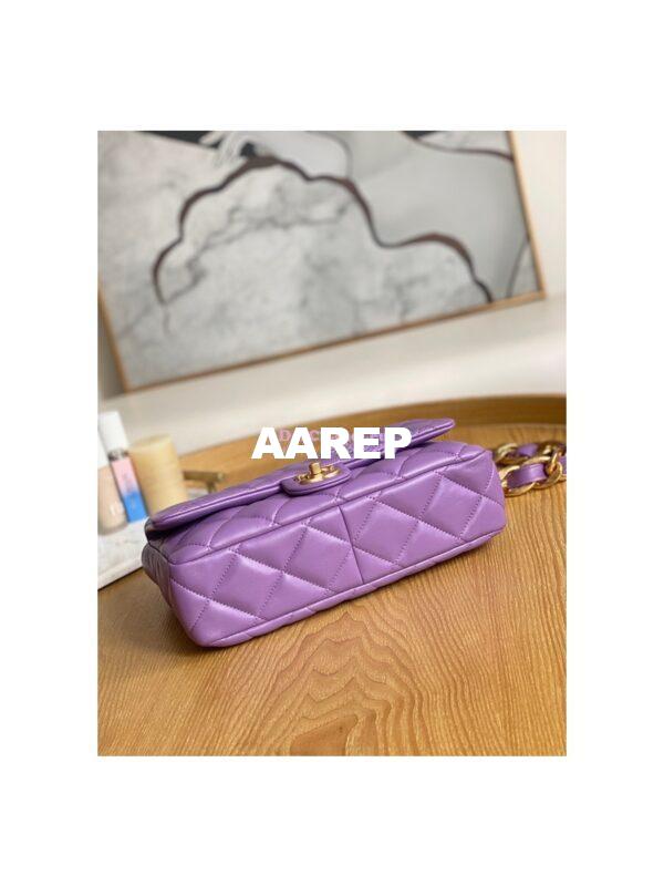 Replica Chanel Large Flap Lammbskin Bag AS3215 Purple 7