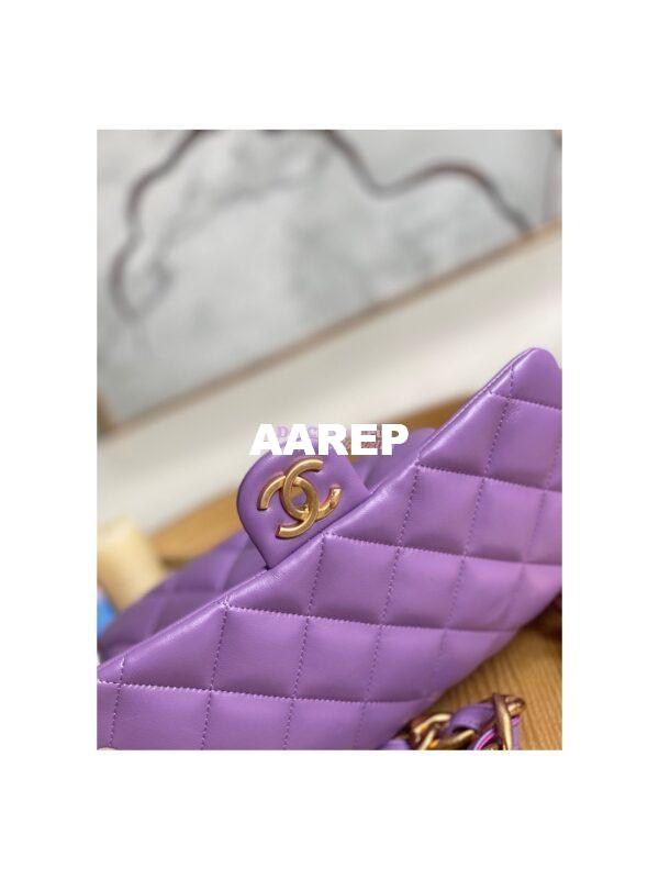 Replica Chanel Large Flap Lammbskin Bag AS3215 Purple 8