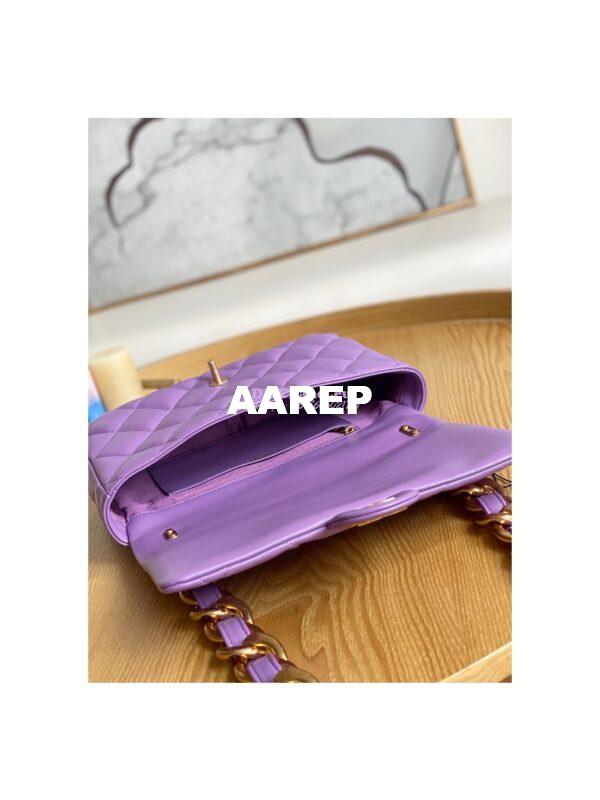 Replica Chanel Large Flap Lammbskin Bag AS3215 Purple 10
