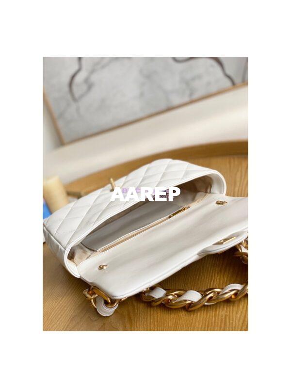 Replica Chanel Large Flap Lammbskin Bag AS3215 White 8