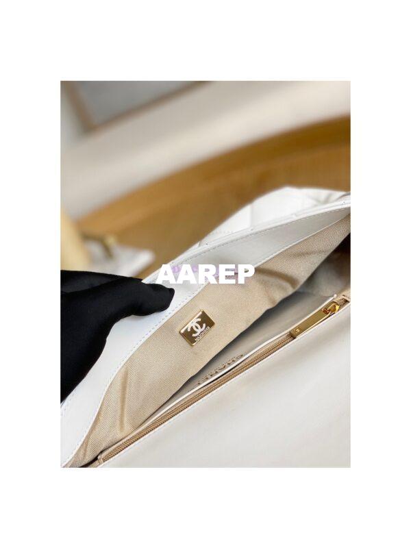 Replica Chanel Large Flap Lammbskin Bag AS3215 White 9