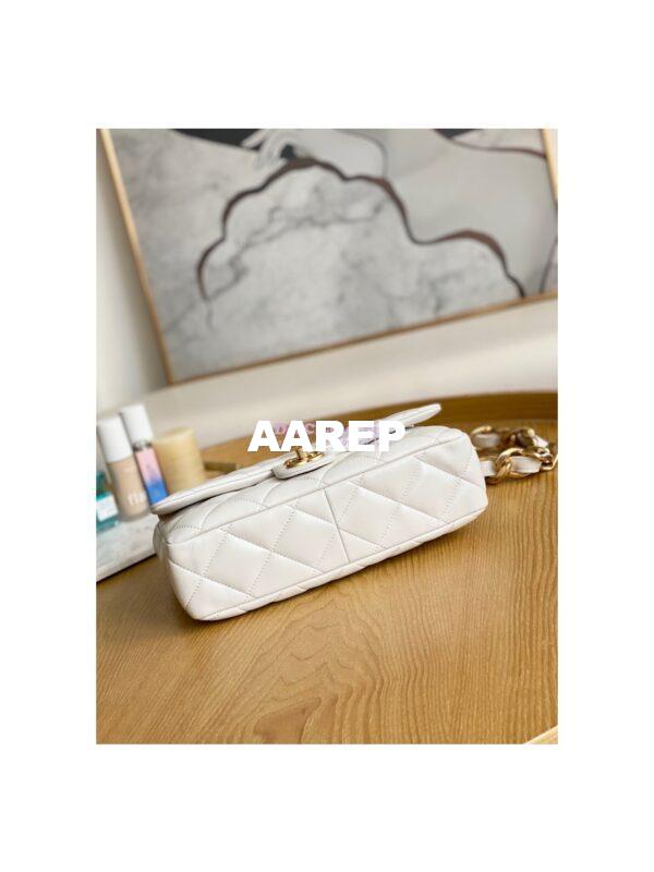 Replica Chanel Large Flap Lammbskin Bag AS3215 White 11