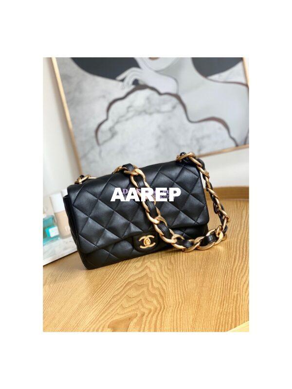 Replica Chanel Large Flap Lammbskin Bag AS3215 Black 3