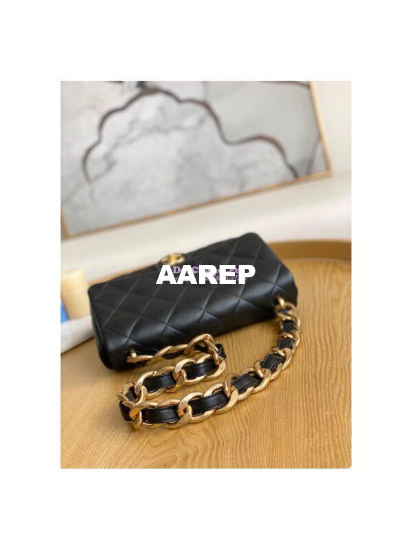 Replica Chanel Large Flap Lammbskin Bag AS3215 Black 5