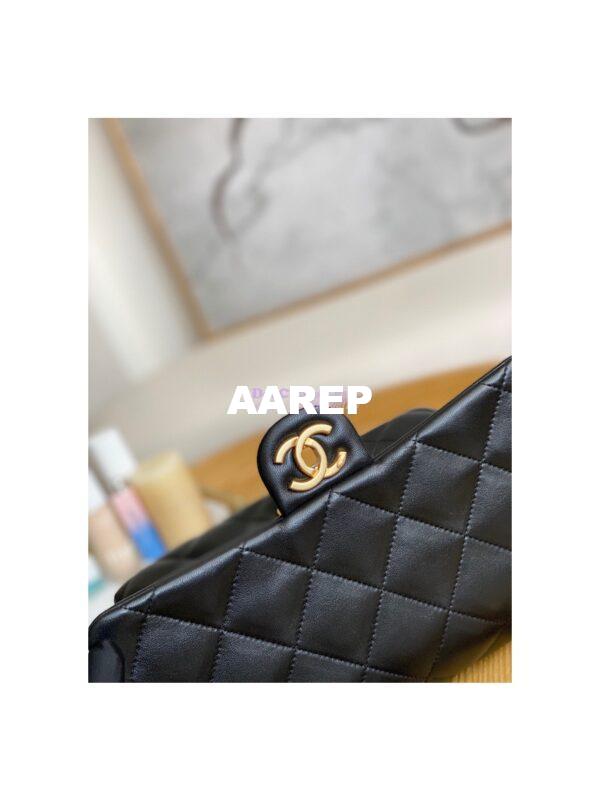 Replica Chanel Large Flap Lammbskin Bag AS3215 Black 6