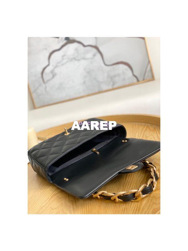 Replica Chanel Large Flap Lammbskin Bag AS3215 Black 8