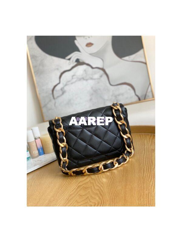 Replica Chanel Large Flap Lammbskin Bag AS3215 Black 10