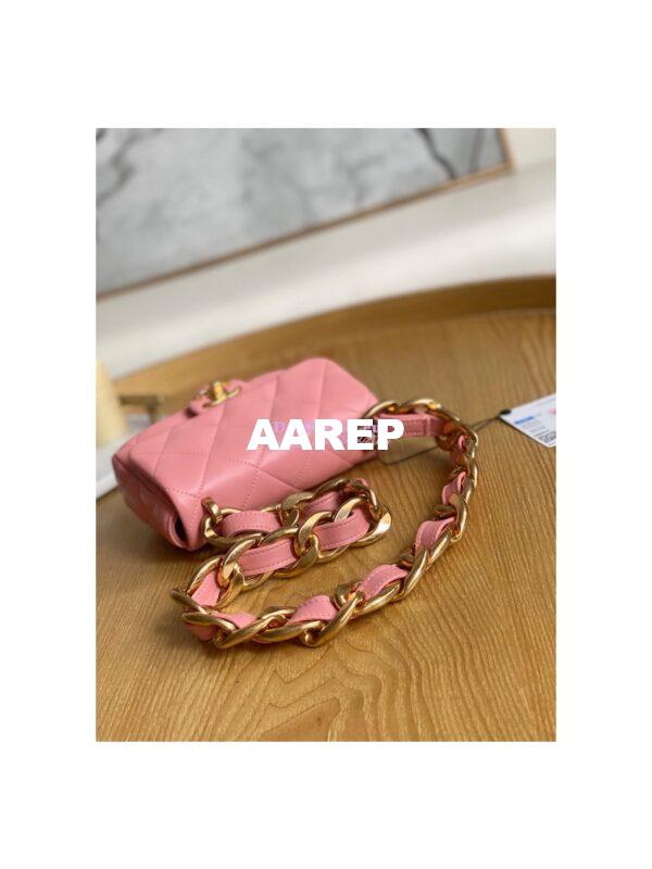 Replica Chanel Mini/ Small Flap Lammbskin Bag AS3213 AS3214 Coral Pink 6