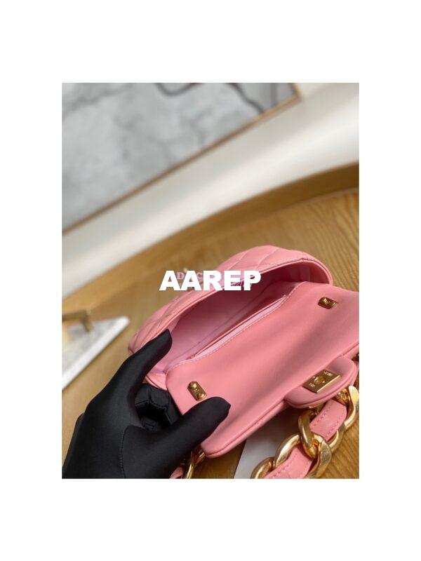 Replica Chanel Mini/ Small Flap Lammbskin Bag AS3213 AS3214 Coral Pink 8