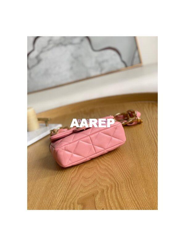 Replica Chanel Mini/ Small Flap Lammbskin Bag AS3213 AS3214 Coral Pink 9